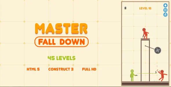 Master Fall Down - HTML5 Game (Construct3)