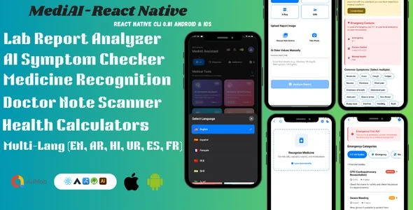 MediAI - AI Health Assistant | Android & iOS | React Native App