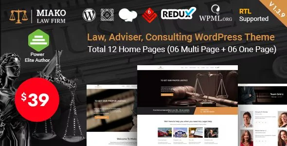 Miako - Law Firm WordPress Theme