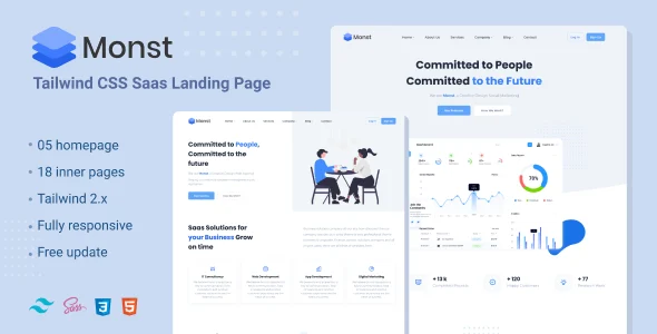 Monst - Tailwind Saas landing page