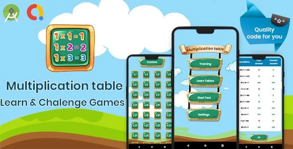 Multiplication table. learning and challenging games