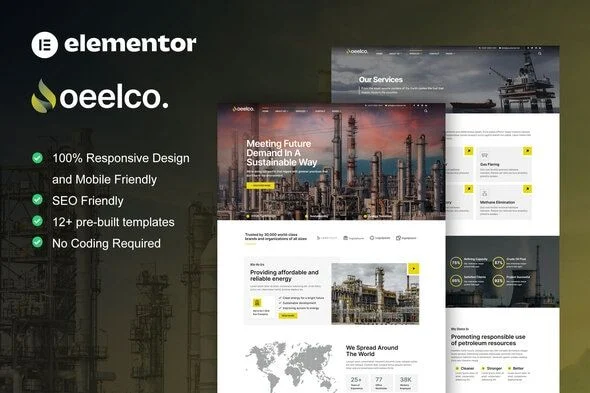 Oeelco - Oil Company & Industrial Elementor Pro Template Kit