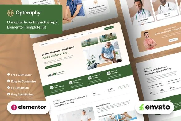 Opteraphy - Chiropractic & Physiotherapy Elementor Template Kit