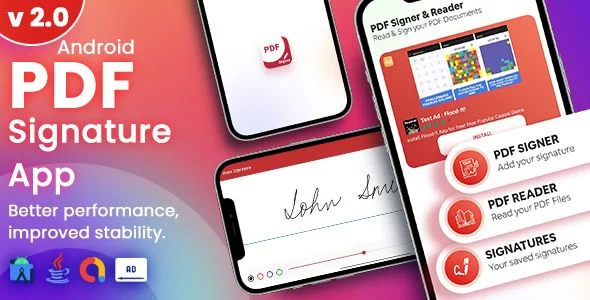 PDF Signer (V2 - May 2023) - PDF Document Signer & Reader + Admob Ads