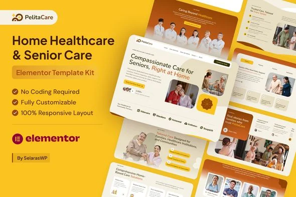 PelitaCare - Home Healthcare & Senior Care Elementor Pro Template Kit