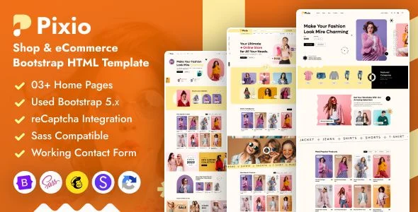 Pixio - Shop eCommerce Bootstrap HTML Template
