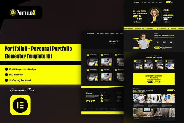 PortfolioX - Personal Portfolio Elementor Template Kit