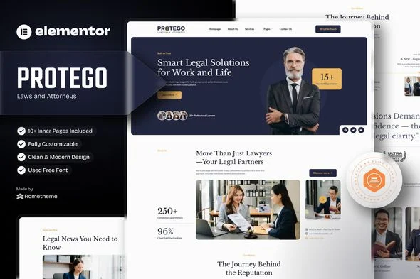 Protego - Lawyers and Attorneys Elementor Template Kits