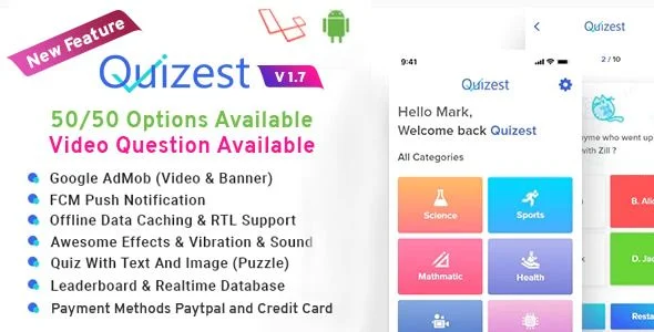 Quizest - Complete Quiz Solutions With Android App And Interactive Admin Panel