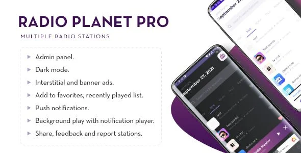 Radio Planet Pro | Multi-station Radio App With Admin Panel