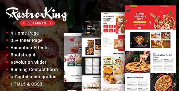 RestroKing - Cake Pizza & Bakery Bootstrap 4 Template