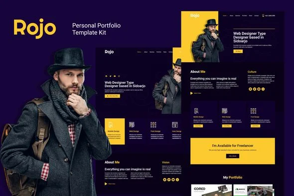 Rojo - Personal Portfolio Elementor Template Kit