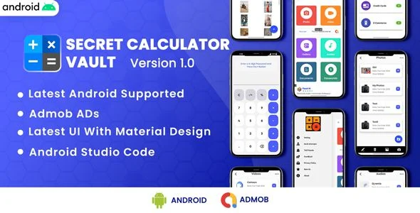 Secret Calculator Vault - Hide Photo & Lock Videos | Android Code | Admob Ads |