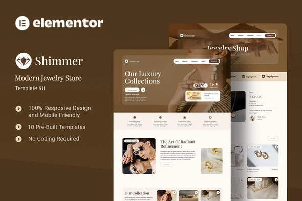 Shimmer - Modern Jewelry Store Elementor Template Kit