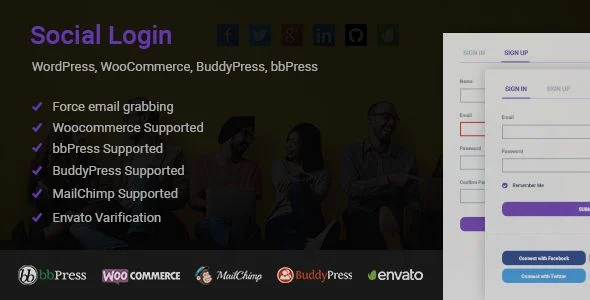 Social Login for WordPress WooCommerce BuddyPress bbPress