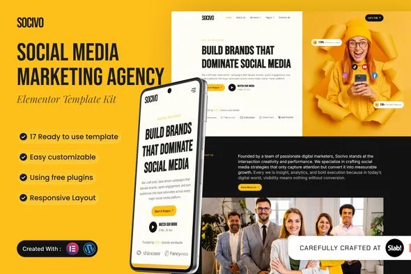 Socivo - Social Media Marketing Agency Elementor Template Kit