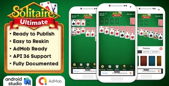 Solitaire Ultimate - Solitaire Game Android Studio Project with AdMob Ads + Ready to Publish