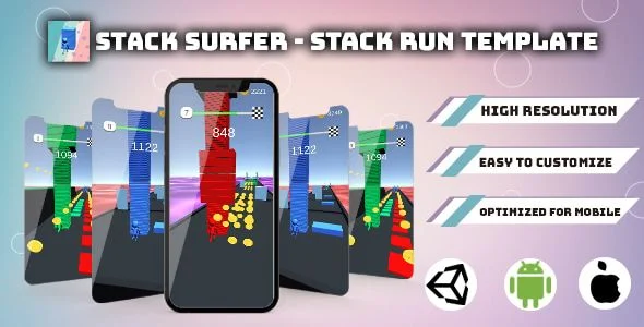 Stack Surfer - Stack Run 3D(Unity Game Template + UnityAds)