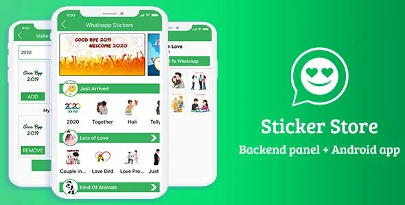 Sticker for Whatsapp - Android App (Admin Panel + Android app + Web API + Database)