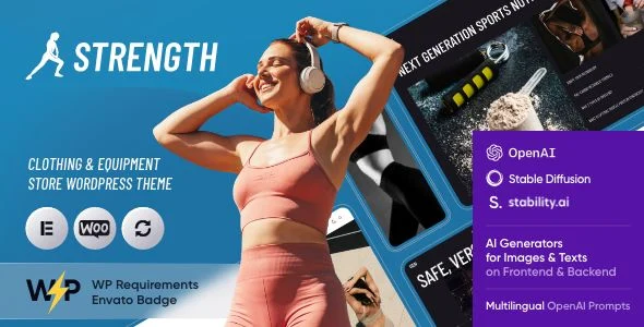 Strength - Sportswear Store & Equipment Shop WordPress Theme