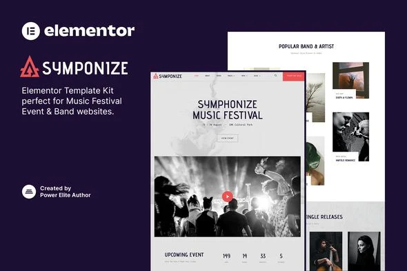 Symphonize - Music Festival Event & Band Elementor Template Kit