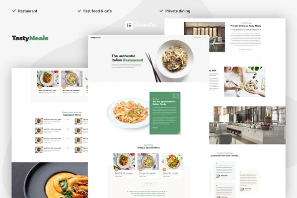 TastyMeals - Restaurant & Cafe Elementor Pro Template Kit