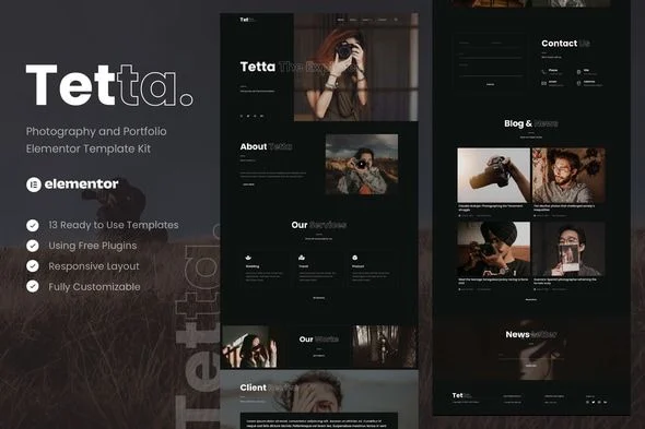 Tetta - Photography & Portfolio Elementor Template Kit