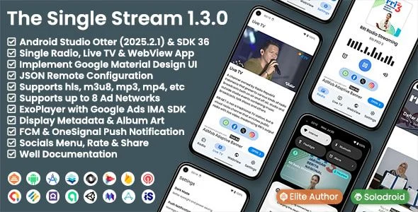 The Single Stream - Single Radio, Live TV & WebView App