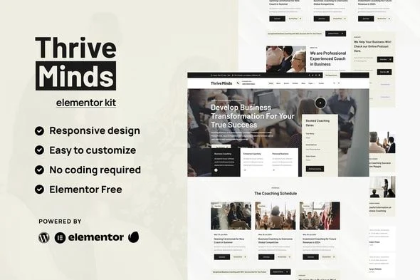 Thrive Mind - Business Coach Envato Elementor Kit