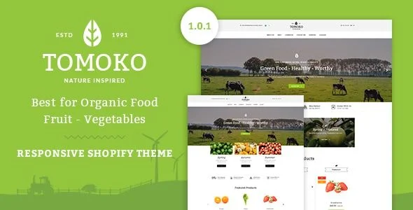 Tomoko - Organic Food/Fruit/Vegetables Responsive Shopify Theme