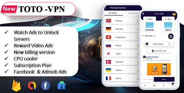 TOTO - VPN | VPN App | Facebook Ads | Admob Ads | Ads Manage Remotely | VPN | VPN Subscription Plan