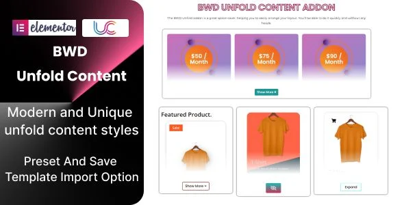 Unfold Content Addon For Elementor