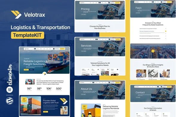 Velotrax - Logistics & Transportation Elementor Template Kit