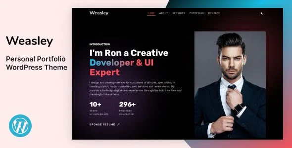 Weasley - Personal Portfolio WordPress Theme