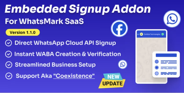 WhatsApp Embedded Signup Addon for WhatsMarkSaaS