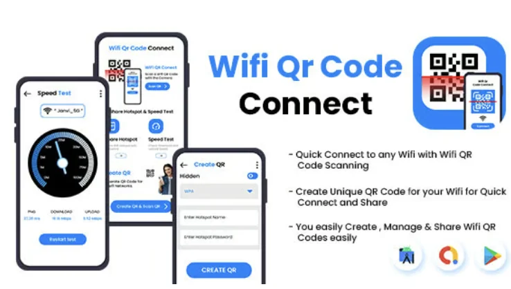 Wifi Qr Code Connect - Password Scanner - QR WiFi - Barcode Reader - Hotspot - connect Wi-Fi