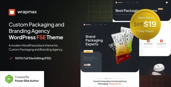Wrapmax - Custom Packaging and Branding Agency Gutenverse FSE WordPress Theme