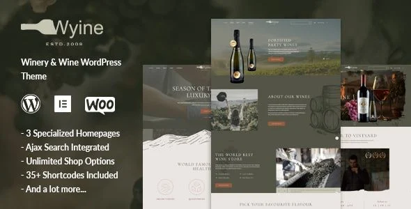 Wyine - Winery/ Wine Shop Theme