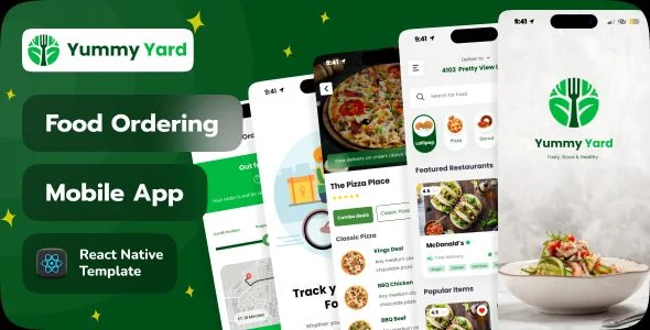 Yummy Yard | Food Ordering App React Native Template