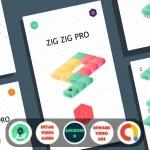 Zig Zig Pro: (Android Studio+Admob+Reward Video ads+Inapp purchase+Leaderboards)