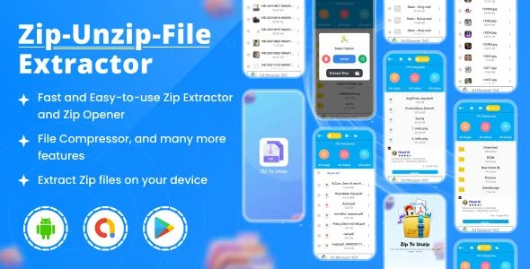 Zip Unzip files extractor - Zip Files Archiver - Zip File Reader - Unzip Archiver - Zip Maker