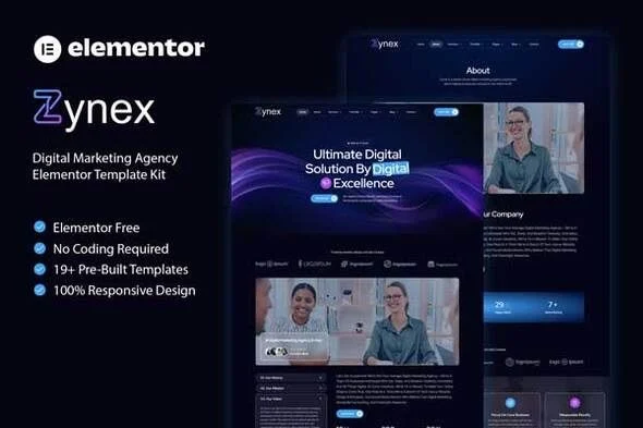 Zynex - Digital Marketing Agency Elementor Template Kit