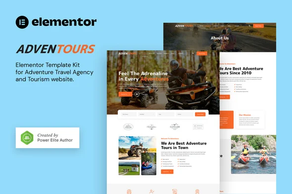 Adventours - Adventure Travel Agency & Tourism Elementor Template Kit