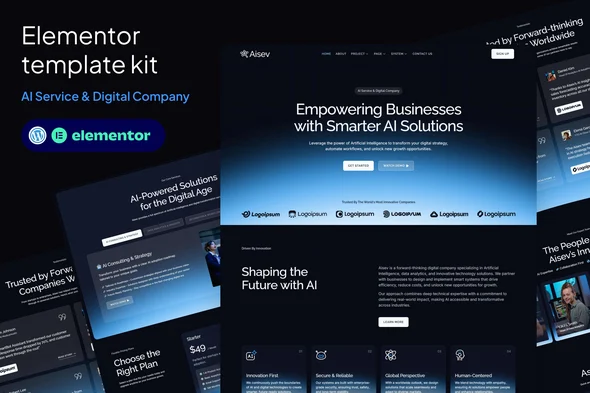 Aisev - AI Agency & AI Solutions Technology Elementor Template Kit