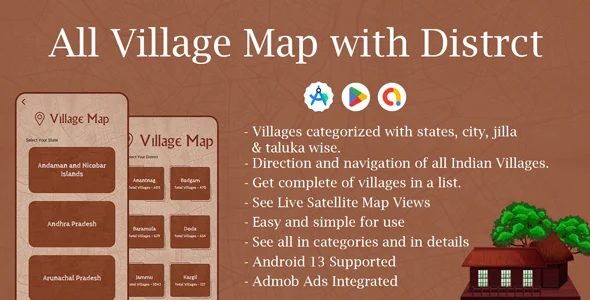 All Village Map with Distrct - Maps of All Village & District - Indian All Village Map with Admob Ad