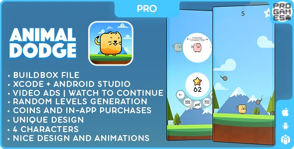 Animal Dodge (PRO) - BUILDBOX CLASSIC - IOS - Android - Reward video