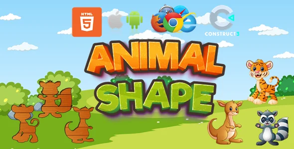 Animal Shape - Game for Kids - Desktop/Mobile - Construct 3