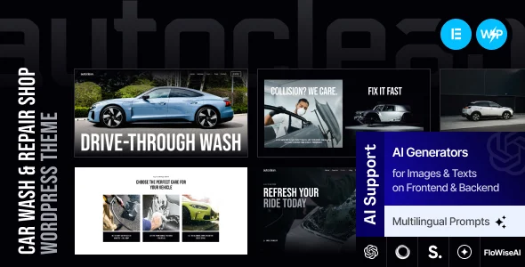 Auto Clean - Car Wash & Repair Shop WordPress Theme