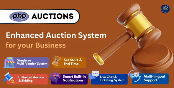 BidKing Plus - Multi‑Language PHP Auction Script with Seller Commissions & Social Logins