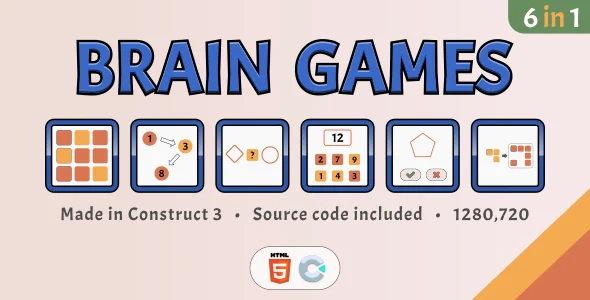 Brain Games (6 in 1) - HTML5 Educational games